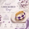 Enamel Checkered Ring