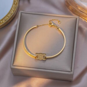 Gold-Tone Monogram Minimalist Bracelet