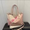 shy-floral-retro-tote-01-pink New Floral Retro PU Leather Tote Bag – Crochet Flower Detail