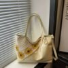 shy-floral-retro-tote-03-yellow New Floral Retro PU Leather Tote Bag – Crochet Flower Detail