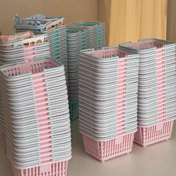 shy-mini-pastel-basket-01 Pastel Mini Storage Basket with Handles – Pink & Blue