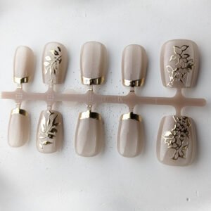 shy-oct26-n3d-001-champagne-gold-botanical-3d-press-on-nails Champagne Gold Botanical 3D Press-On Nails