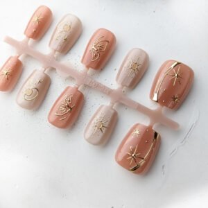 shy-oct26-n3d-002-peach-celestial-butterfly-3d-press-on-nails Peach Celestial Butterfly 3D Press-On Nails