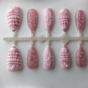 shy-oct26-n3d-004-pink-mermaid-seashell-pearl-3d-press-on-nails Pink Mermaid Seashell Pearl 3D Press-On Nails