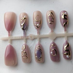 shy-oct26-n3d-007-mauve-moonlight-gold-pearl-3d-press-on-nails Mauve Moonlight Gold Pearl 3D Press-On Nails
