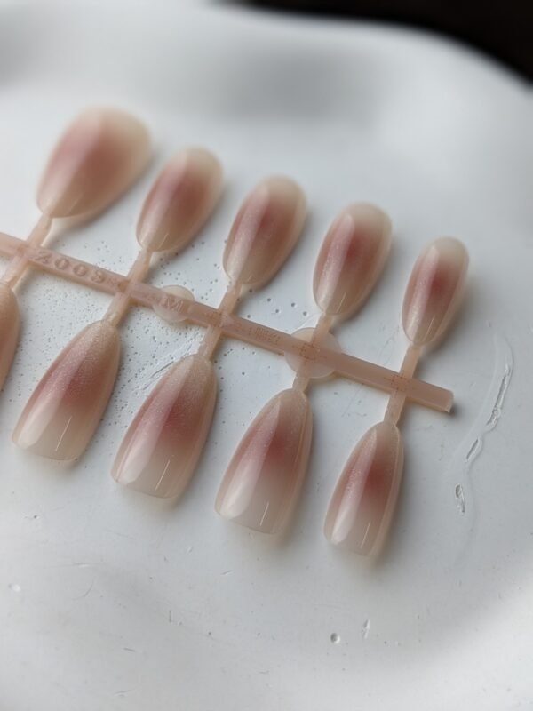 Soft Rose Cat Eye Press-On Nails