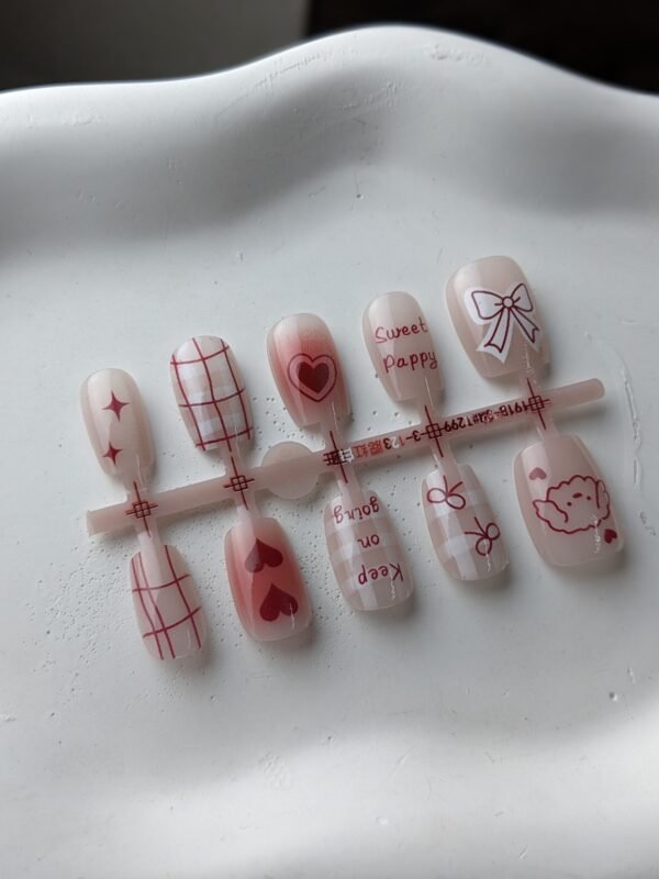 Sweet Pappy Heart & Bow Press-On Nails